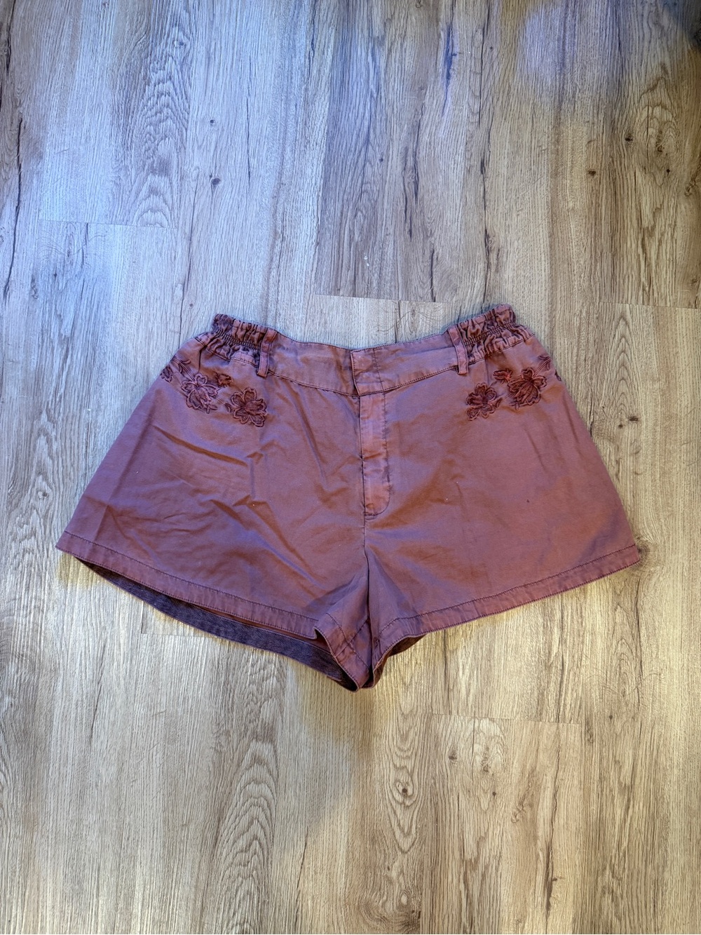 Anthropologie Floral-Embroidered Shorts